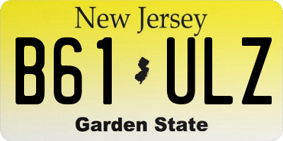 NJ license plate B61ULZ