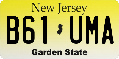 NJ license plate B61UMA
