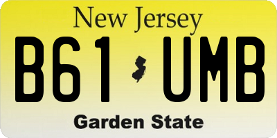 NJ license plate B61UMB
