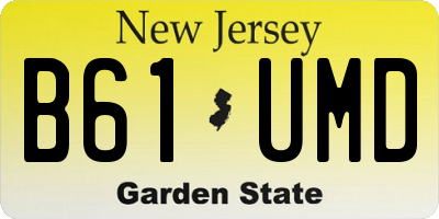 NJ license plate B61UMD