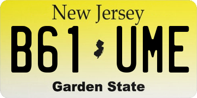 NJ license plate B61UME