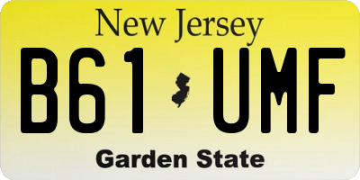 NJ license plate B61UMF