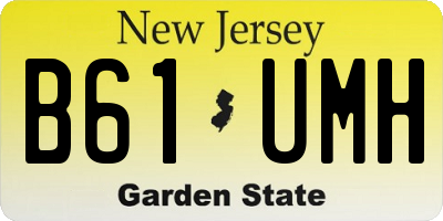 NJ license plate B61UMH
