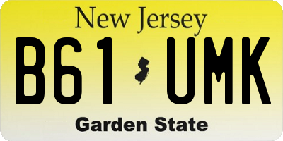 NJ license plate B61UMK