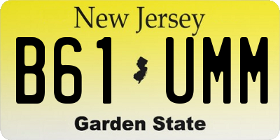 NJ license plate B61UMM
