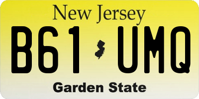 NJ license plate B61UMQ