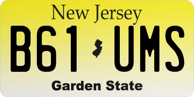 NJ license plate B61UMS