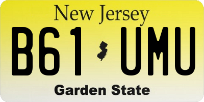 NJ license plate B61UMU