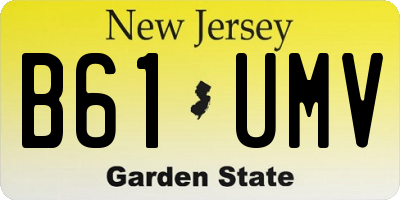NJ license plate B61UMV