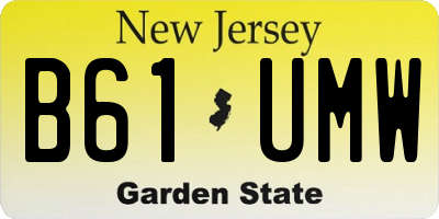 NJ license plate B61UMW