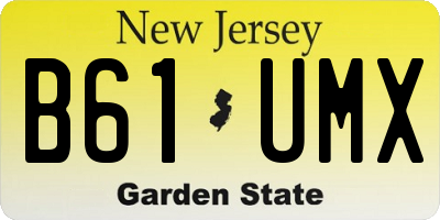 NJ license plate B61UMX