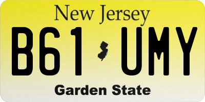NJ license plate B61UMY