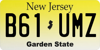 NJ license plate B61UMZ