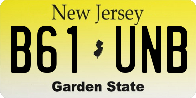 NJ license plate B61UNB