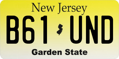 NJ license plate B61UND