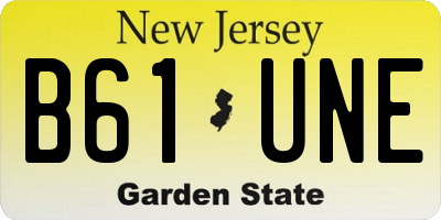 NJ license plate B61UNE
