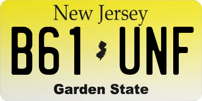 NJ license plate B61UNF