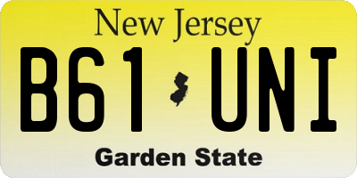 NJ license plate B61UNI