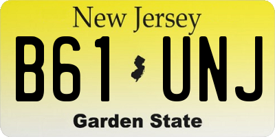 NJ license plate B61UNJ