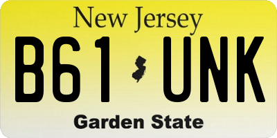NJ license plate B61UNK