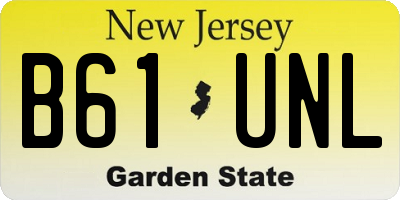 NJ license plate B61UNL