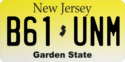 NJ license plate B61UNM