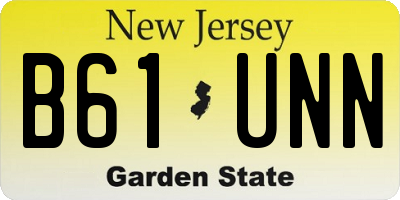 NJ license plate B61UNN