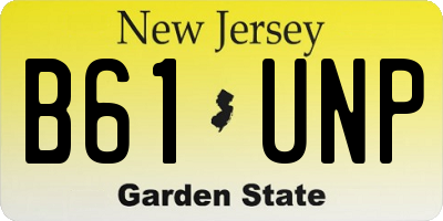 NJ license plate B61UNP