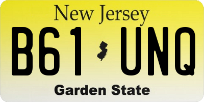 NJ license plate B61UNQ