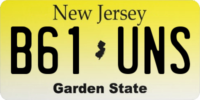NJ license plate B61UNS