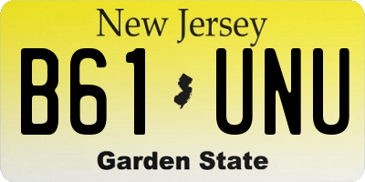 NJ license plate B61UNU