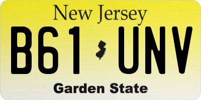 NJ license plate B61UNV