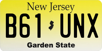 NJ license plate B61UNX