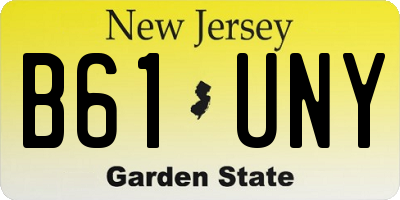 NJ license plate B61UNY