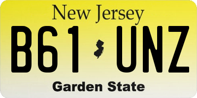 NJ license plate B61UNZ