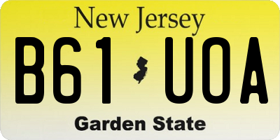 NJ license plate B61UOA