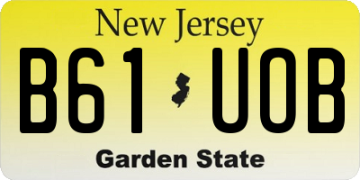 NJ license plate B61UOB