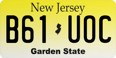NJ license plate B61UOC