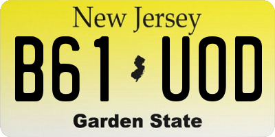 NJ license plate B61UOD