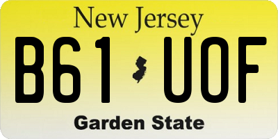 NJ license plate B61UOF