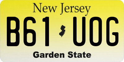 NJ license plate B61UOG