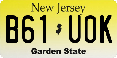 NJ license plate B61UOK