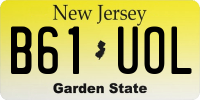 NJ license plate B61UOL
