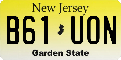 NJ license plate B61UON