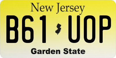 NJ license plate B61UOP