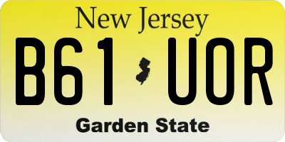 NJ license plate B61UOR