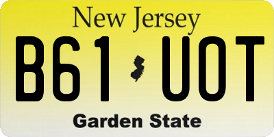 NJ license plate B61UOT