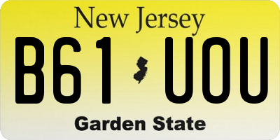 NJ license plate B61UOU