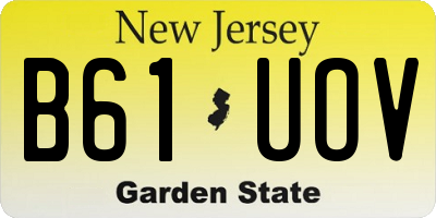 NJ license plate B61UOV
