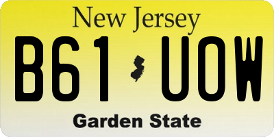 NJ license plate B61UOW
